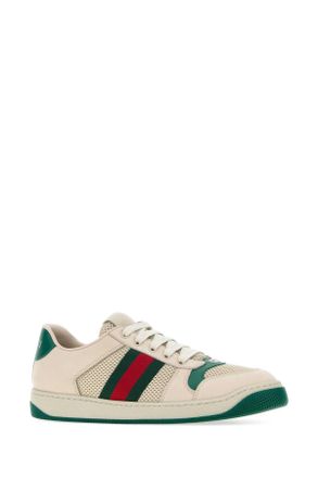 Gucci Womens Ivory Mesh And Suede Screener Sneakers Wswsemevrvwseme T Polyester