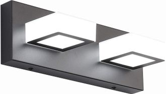 OEM L&aacute;mpara De Maquillaje Led Cuadrada De 32 Cm Con Cabezal Tipo Espejo, Dos Cabezales, 6 W, Luz Neutra De 4000 K
