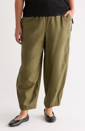 Max Studio Drawstring Lantern Pants in Olive at Nordstrom Rack, Size 1X