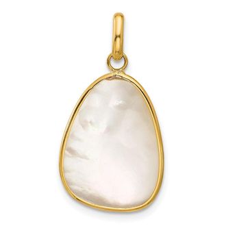 Diamond2Deal 14k Yellow Gold Polished Mother of Pearl Pendant