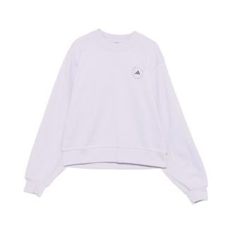 adidas by Stella McCartney Cotton Crewneck Sweatshirt - Dames - Sportshirts - Paars - L - Katoen - Fitness