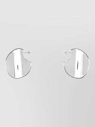 Bottega Veneta large disc earrings polished finish design