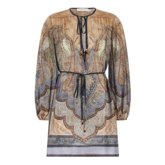 Zimmermann Short Dresses, female, Multicolor, Size: XL Wanderlust Tunic Mini Dress