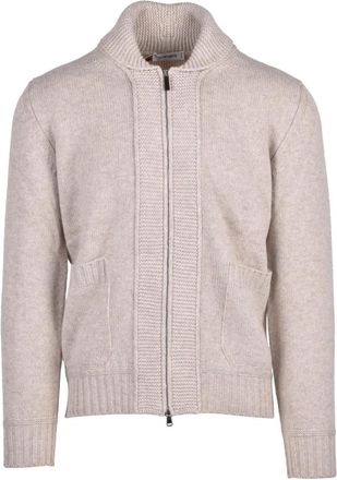 KANGRA Truien & Vesten, Heren, Beige, XL, Wol, Giubbino con zip