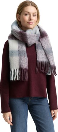 Tom Tailor Schal TOM TAILOR, Damen, multicolor check, Strick, Kunstfaser, mehrfarbig, Modet&uuml;cher Schal, mit Fransen