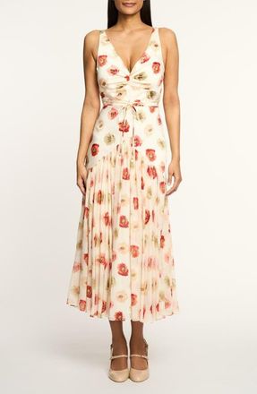 Cinq &agrave; Sept Floating Poppies Makaila Sleeveless Dress in Gardenia Multi at Nordstrom, Size 12