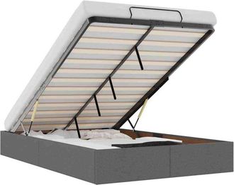 vidaXL Estructura Cama Otomana Sin Colch&oacute;n Tela Gris Oscuro 120x200cm Vidaxl