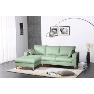Norrwood home24 M&oslash;rteens Ecksofa Greeneville Mint Strukturstoff 230x84x154 cm