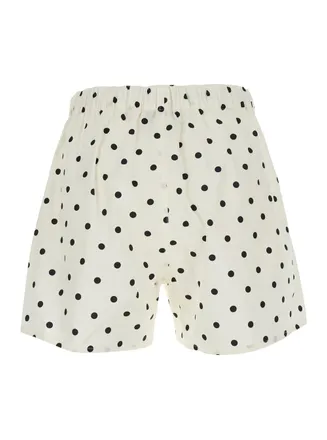 Msgm Polka Dot Cotton Shorts - White