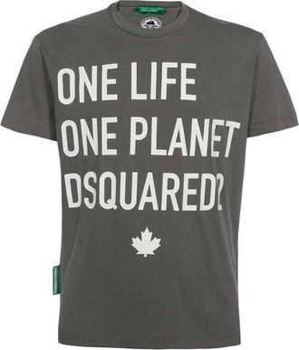 Dsquared2 T-shirt in Cotone One Life One Planet - - Tops - Uomo - Grigio - S