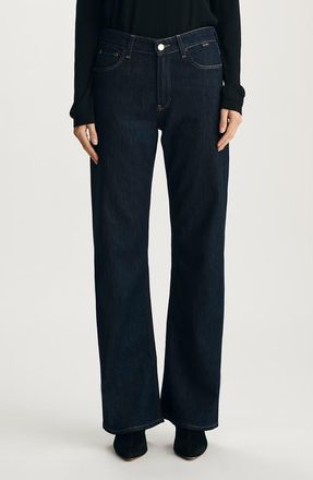 Mavi Taylor High Waist Wide Leg Jeans in Dark Blue Shiny Gold Premium at Nordstrom, Size 25 X 30