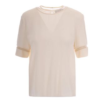 Fabiana Filippi Blouses, female, Beige, Size: XS Crepe de chine Top