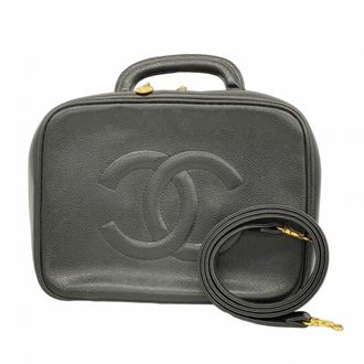Chanel Black Grained Calfskin Vanity Bag (Pre-Owned)