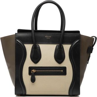 Celine Pre-owned Celine Micro Tricolor Leather Luggage Tote Ladies S-CU-4154