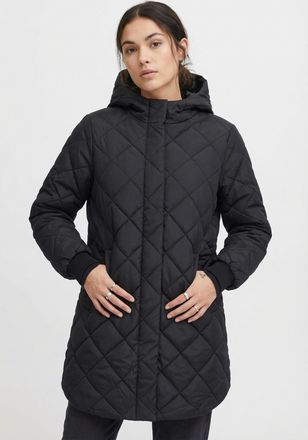 Only Steppmantel ONLY ONLJULIET QUILTED HOOD ZIP COAT OTW NOOS, Damen, Gr. S, schwarz, Steppware, Obermaterial: 100% Polyester, unifarben, Po-bedeckend, M&auml;