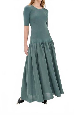 Altuzarra Maisie Gathered Stretch Knit Maxi Dress In Stormcloud