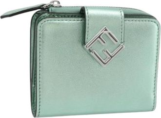 Fendi Pre-owned Small Leather Wallet - Dames - Vintage Accessoires - Groen - ONE Size - Leer - Vintage