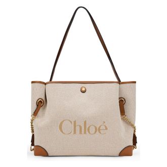 Chlo&eacute; Tassen, Dames, Beige, ONE Size, Katoen, Clover Double-Carry Tote Bag