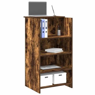 Berkfield Home Reception Desk Smoked Oak 55x50x103.5 cm Engineered Wood in Brown