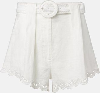 Farm Rio Shorts de lino plisados con cintur&oacute;n