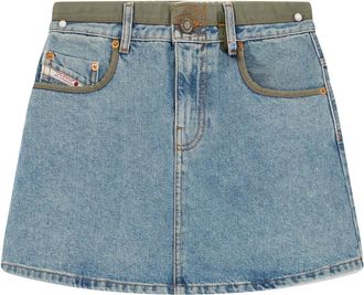 Diesel D4D Rok - Dames - Rokken - Blauw - Maat: W24 Katoen