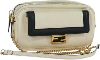 Fendi Pre-owned Cross Body Bags, female, Beige, Size: ONE SIZE Pre-owned Vintage Shoulder Bag