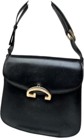 Gucci Pre-owned Leren G Clasp Flap Schoudertas - Dames - Vintage Schoudertas - Zwart - ONE Size - Leer - Vintage