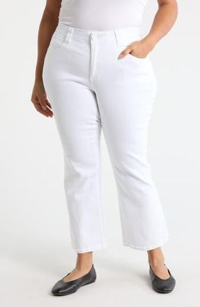 Democracy Fray Crop Flare Pants in White at Nordstrom Rack, Size 16W
