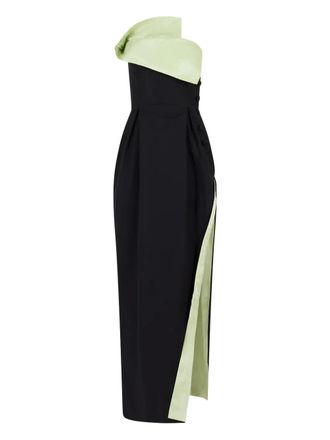 Rosie Assoulin peep-lapel slit gown - women - Fabric - 0 - Black