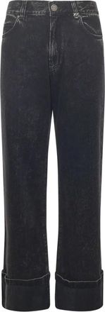 Pinko Zwarte Denim Jeans met Rits - Dames - Loose Fit Jeans - Zwart - W28 - Denim - Jeans