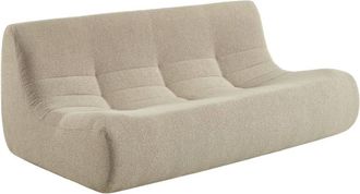 Sweeek Sof&aacute; envasado al vac&iacute;o de borreguito texturizada, 3 plazas, beige