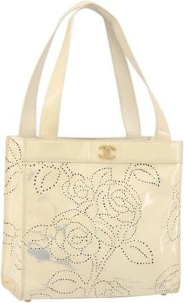 Chanel Pre-owned Vintage leren tote bag - Dames - Vintage Shopper - Beige - ONE Size - Leer - Vintage