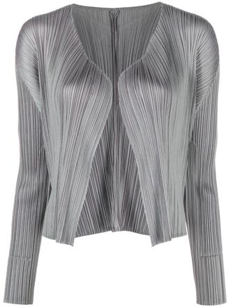 Pleats Please Issey Miyake Cardigan Basics - Grigio