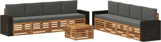 vidaXL Conjunto De Sof&aacute;s De Exterior 9 Uds. Natural Y Antracita Vidaxl