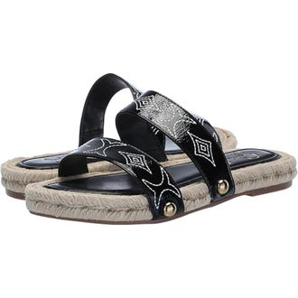 Jessica Simpson Jasdin Flat Sandals WomensM Black Espadrille Slide HTAT1195