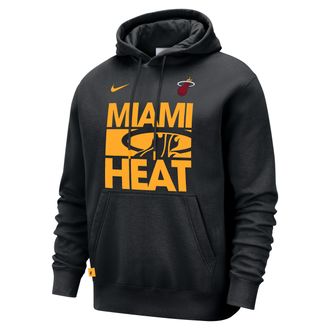 Nike Miami Heat Club Courtside Nike Mens NBA Pullover Hoodie in Black | FZ7695-010