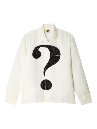 Sky High Farm question mark-detail shirt - unisex - Linen/Flax/Viscose - S - White