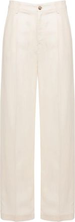 Woolrich Linnenmix Broek - Dames - Regular Fit Jeans - Beige - W27 - Linnen - Jeans