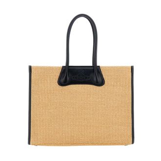 Vivienne Westwood Tote Bags, female, Beige, Size: ONE SIZE Troy Tote Bag