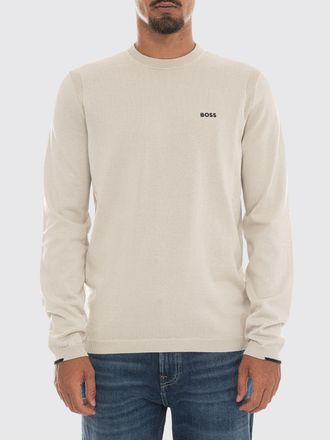 HUGO BOSS Maglia girocollo slim fit in cotone con logo a contrasto