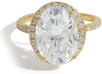 Tiramisu 14K Plated Silver 5.67 Ct. Tw. Moissanite Solitaire Ring