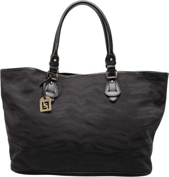 Fendi Pre-owned Vintage Jacquard Tote Bag - Dames - Vintage Shopper - Zwart - ONE Size - Leer - Vintage
