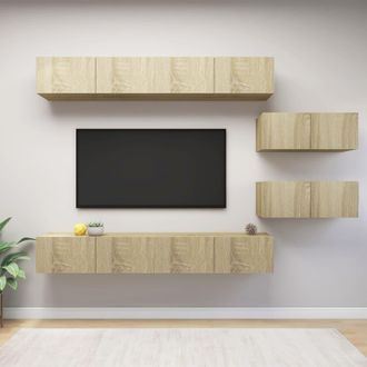vidaXL Vidaxl - Juego De Muebles De Sal&oacute;n 6 Piezas Roble Sonoma