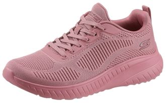 Skechers Sneaker SKECHERS BOBS SQUAD CHAOS FACE OFF, Damen, Gr. 35, himbeere, Textil, Schuhe Sneaker, Freizeitschuh, Halbschuh, Schn&uuml;rschuh mit Komfort-Innenso