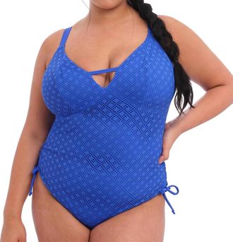 Elomi Bazaruto Plunge Non Wire One Piece Swimsuit In Sapphire