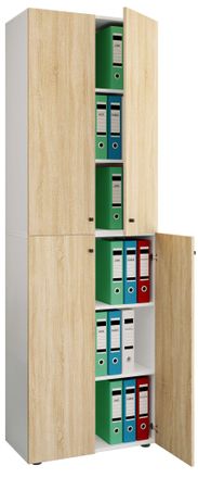 ebuy24 Ebuy24 - Armario De Oficina Vcm Con 6 Compartimentos Armario De Archivo Moderno Con Puertas Giratorias Dimensiones Aprox. Al. 220 X An. 70 X P. 40cm -