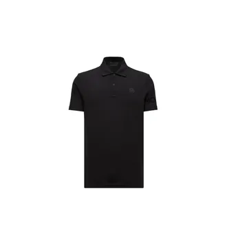 Moncler Logo Cotton Piquet Polo Shirt Black Size 3XL