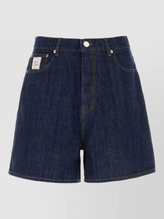 Ami denim bermuda shorts belt loops front pockets