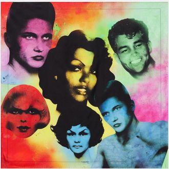 Versace Printed silk twill scarf