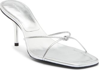 Reformation Cooper Slide Sandal in Silver Leather at Nordstrom, Size 8.5